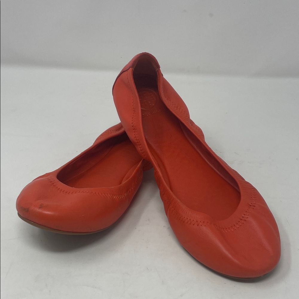 Tory Burch Orange Ballet Flat Slip-On Shoes